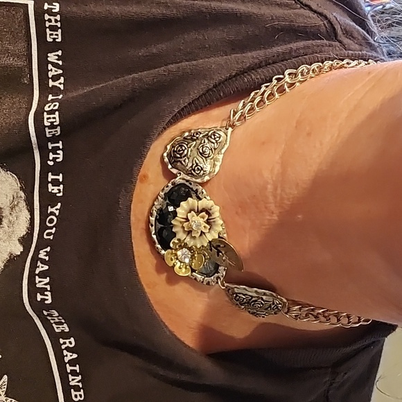 STUNNING VINTAGE EFM FLORAL choker chain necklace - Picture 7 of 8